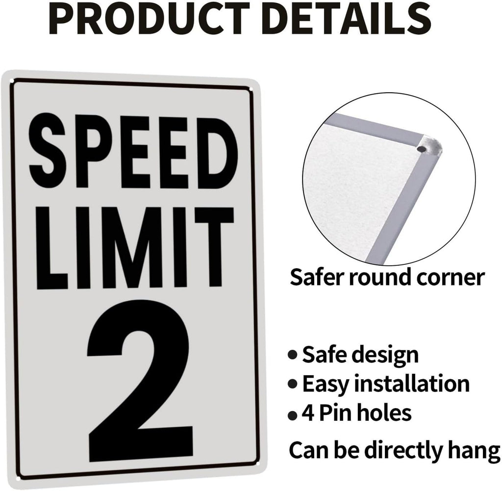Speed Limit 2 Sign Retro Tin Sign Man Cave Garage Wall Decor 8 x 12 Inch