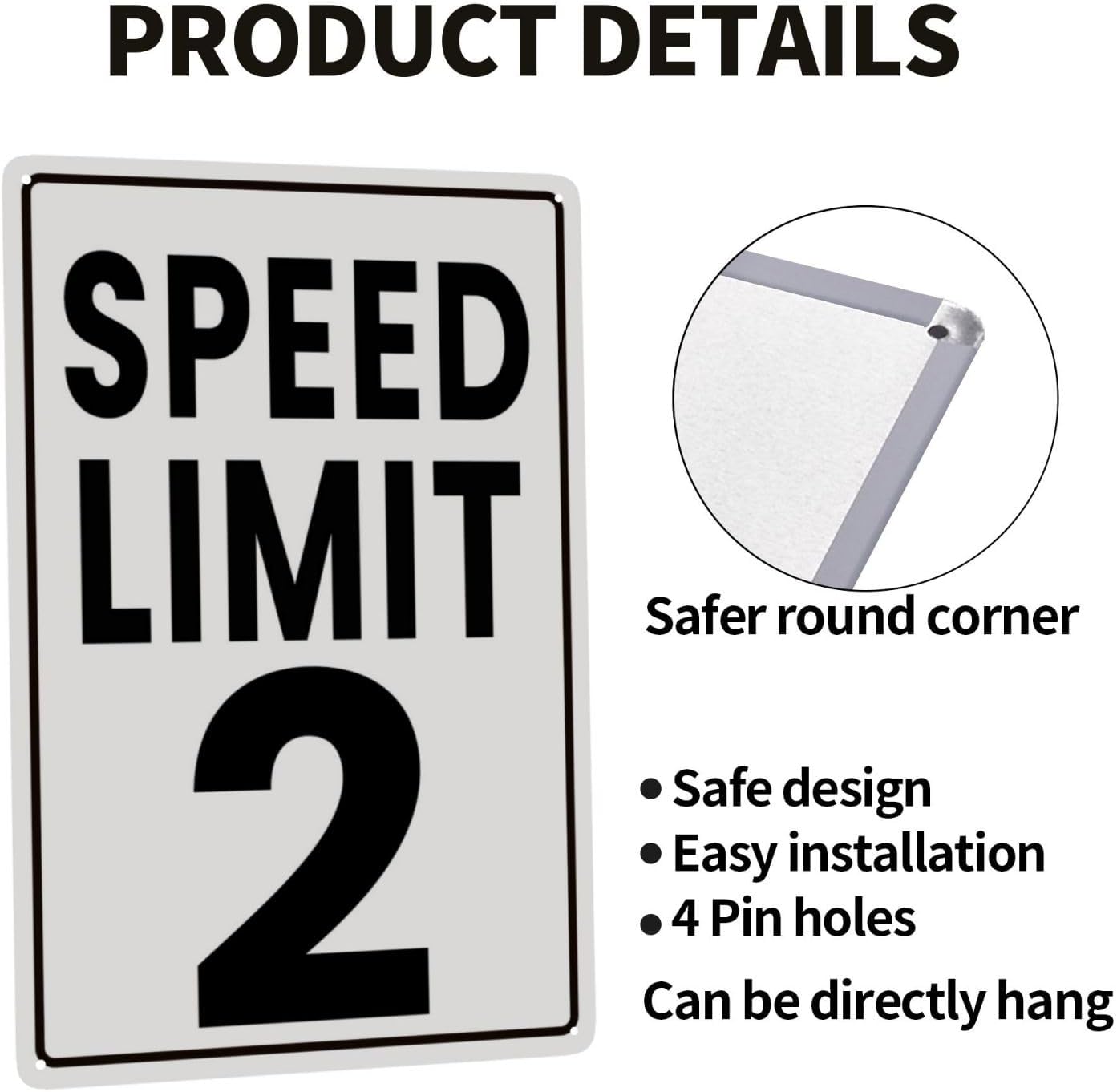 Speed Limit 2 Sign Retro Tin Sign Man Cave Garage Wall Decor 8 x 12 Inch