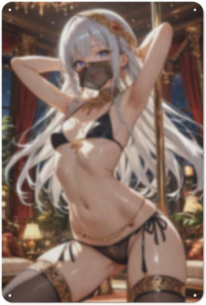 Sexy Hot Titties Boobs Lewd Hentai Anime Girl Poster Metal Tin Sign Decor - 8x12 inches Bar Pub Garage Man Cave Wall Art,AH181