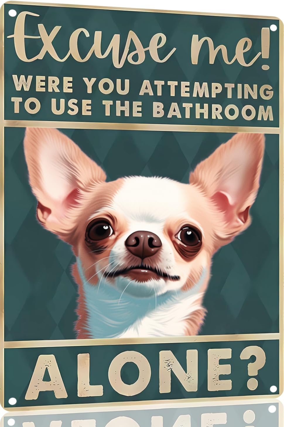 Boston Terrier Dog 12x8 inch excuse me were you attempting to use the bathroom alone - Dog Metal Poster Dog Lover Gift Art Funny Dogs Wall Art Decoration Retro Metal Tin Sign(1492)