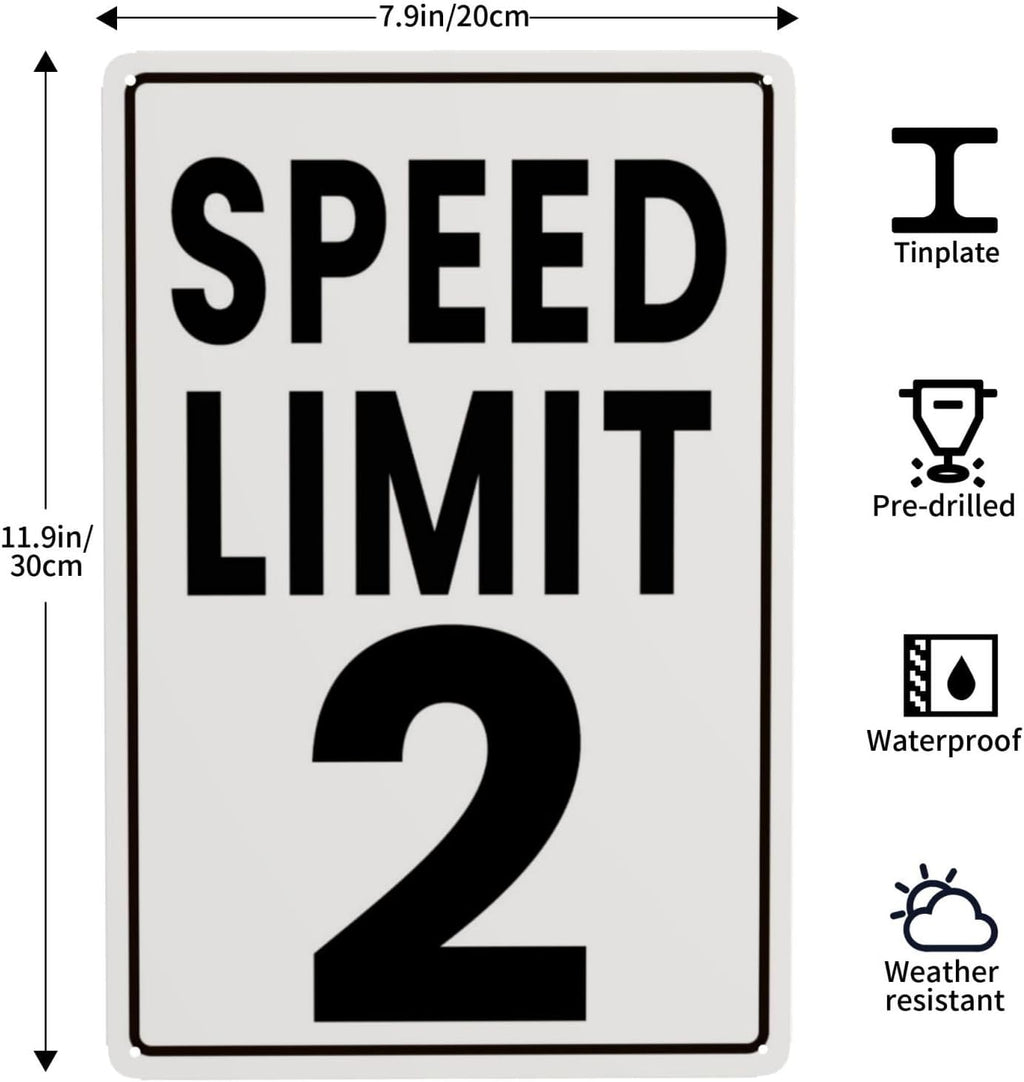 Speed Limit 2 Sign Retro Tin Sign Man Cave Garage Wall Decor 8 x 12 Inch
