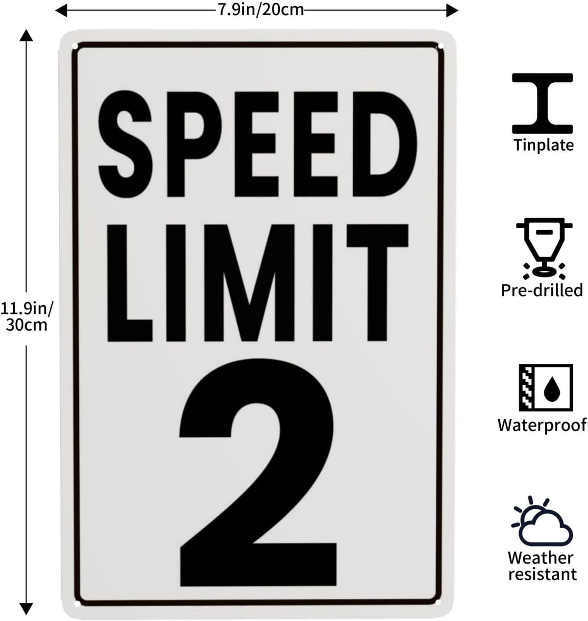 Speed Limit 2 Sign Retro Tin Sign Man Cave Garage Wall Decor 8 x 12 Inch