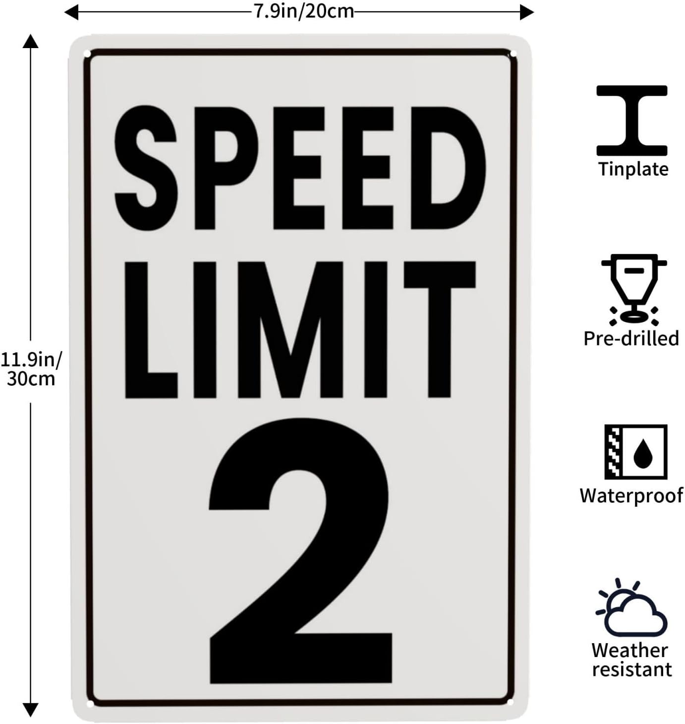 Speed Limit 2 Sign Retro Tin Sign Man Cave Garage Wall Decor 8 x 12 Inch