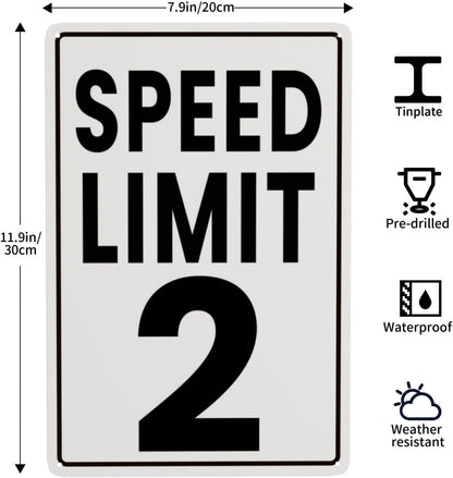Speed Limit 2 Sign Retro Tin Sign Man Cave Garage Wall Decor 8 x 12 Inch