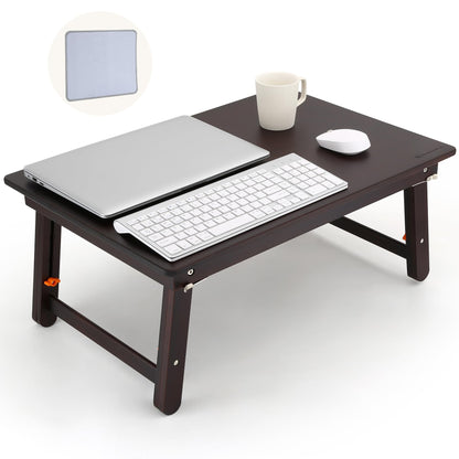 Nnewvante Large Size Floor Desk, Folding Low Coffee Table, No Assembly Required, Adjustable Floor Table for Breakfast Gaming Writing 33.5"x17.7" Black Walnut