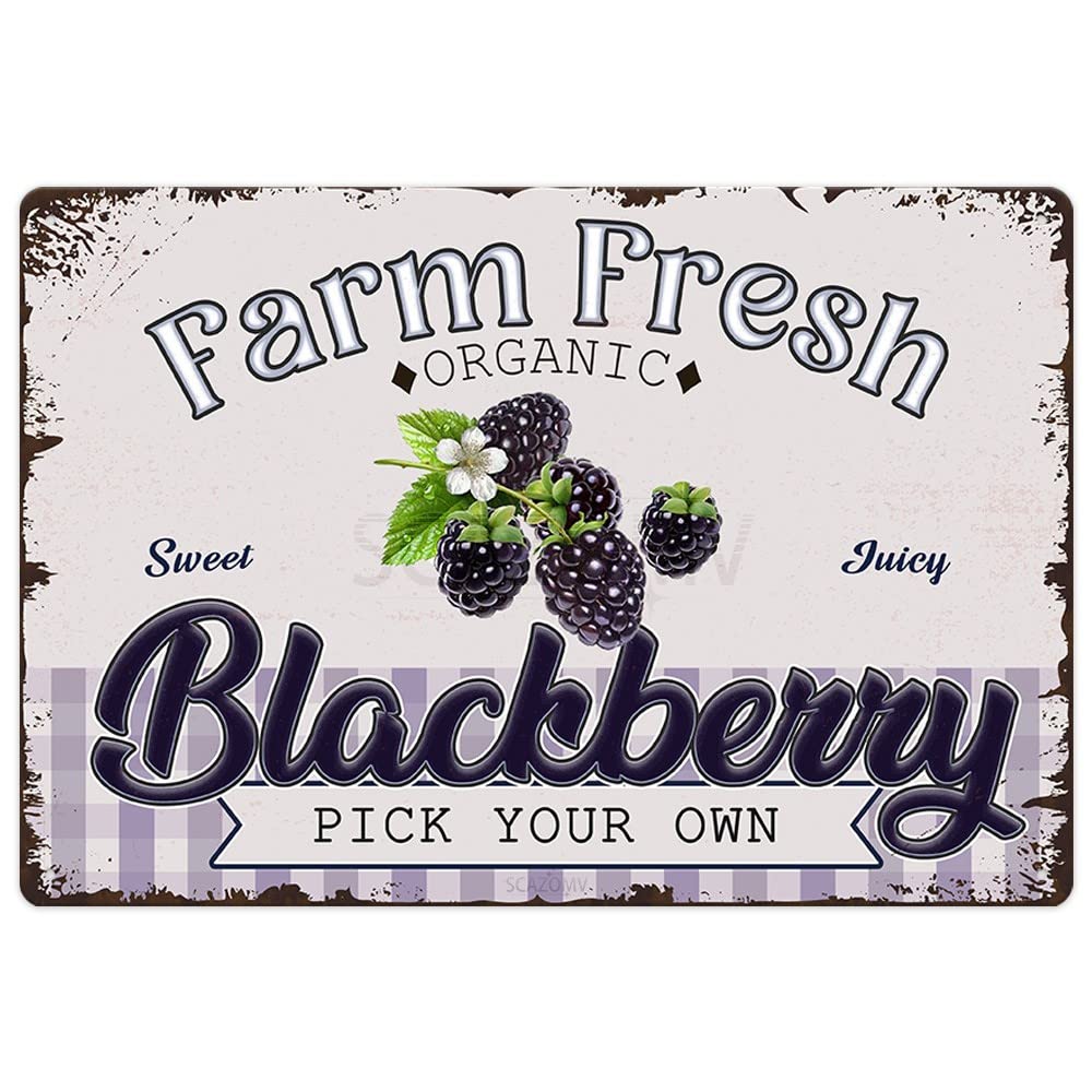 Farm Fresh Sweet Juicy Lemons Vintage Metal Tin Sign, Retro Fruit Poster Decorative Wall Art Signage, Farmhouse Country Market Kitchen Bar Home Decor, 12" X 8"