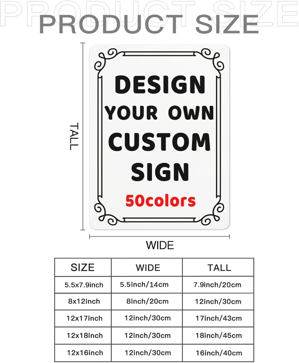 Generic Custom Metal Sign 8x12in - Custom Art Tin Sign - Decorative Signs