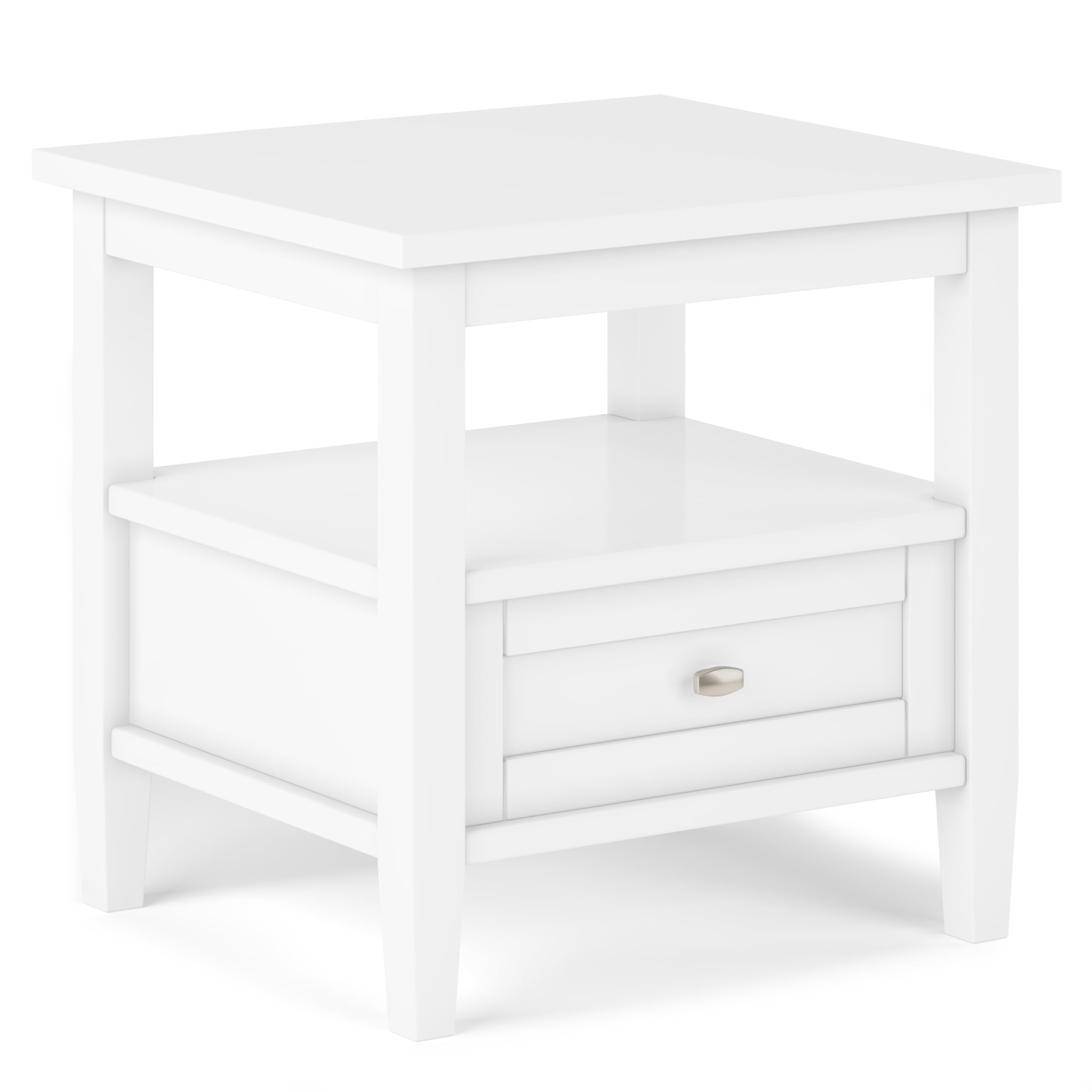 SIMPLIHOME Warm Shaker Solid Wood 20 inch Wide Rectangle Transitional End Side Table in Light Golden Brown for the Living Room and Bedroom