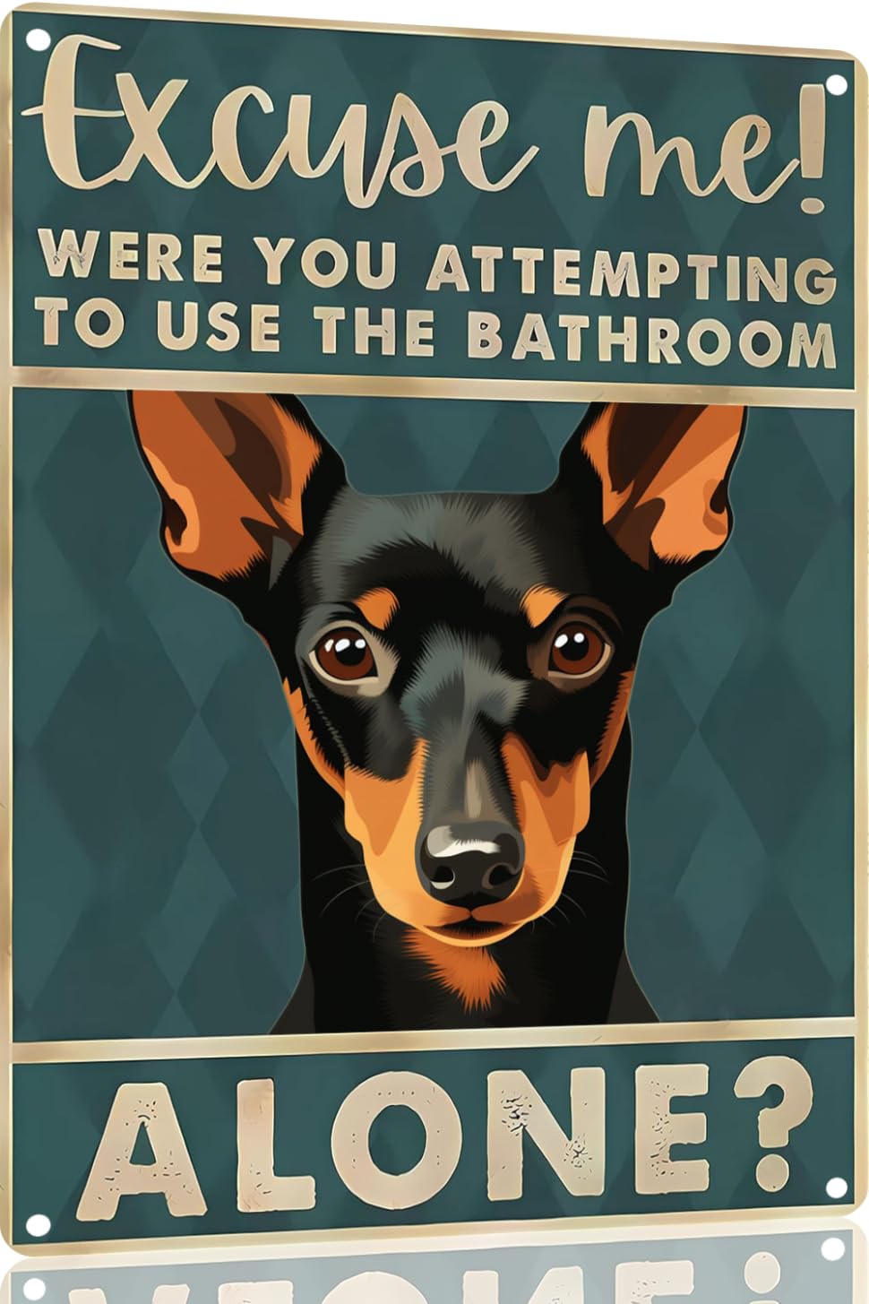Boston Terrier Dog 12x8 inch excuse me were you attempting to use the bathroom alone - Dog Metal Poster Dog Lover Gift Art Funny Dogs Wall Art Decoration Retro Metal Tin Sign(1492)