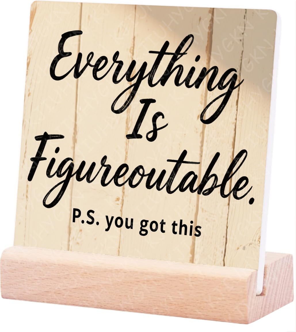 Everything Is Figureoutable Metal Wall Art - Inspirational Quote Tin Sign For Home & Office Decor - Vintage Motivational Poster - Rustic Metal Sign Gift 8X12Inch