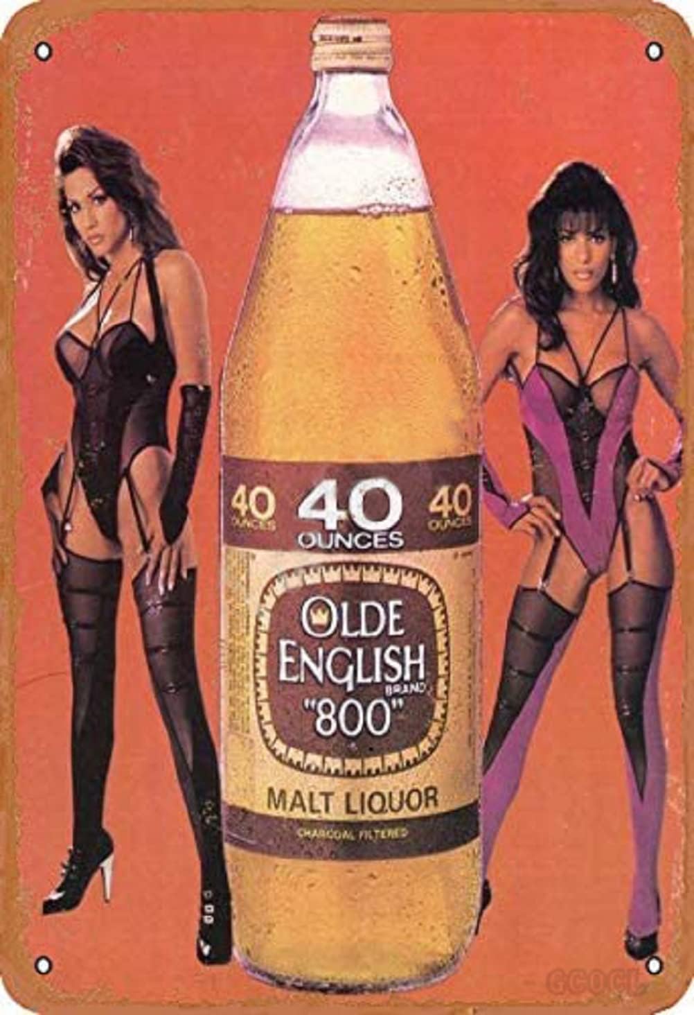 GCOCL Old English Malt Liquor Beer Vintage Tin Sign Logo 12x8 inches Advertising Eye-Catching Wall Decoration