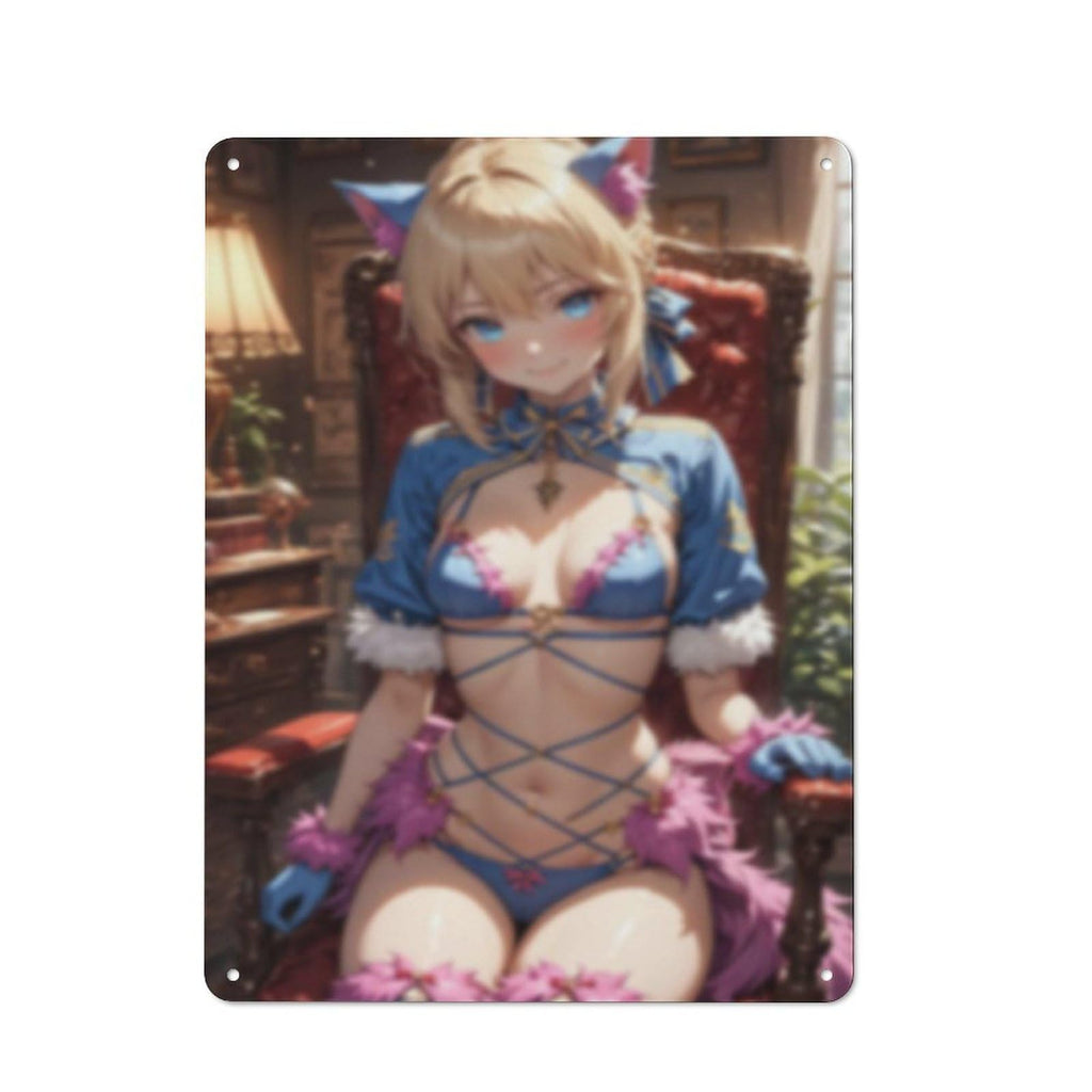 Sexy Hot Titties Boobs Lewd Hentai Anime Girl Poster Metal Tin Sign Decor - 8x12 inches Bar Pub Garage Man Cave Wall Art,AH181