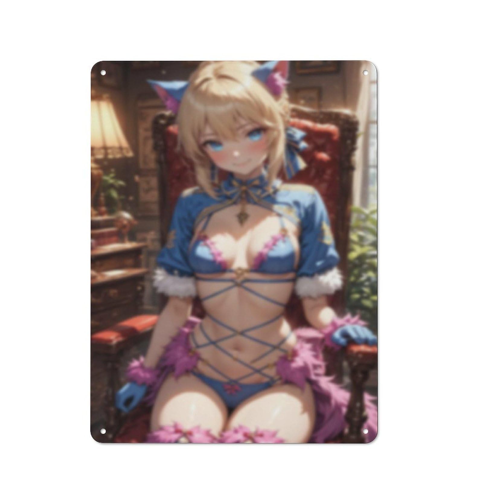 Sexy Hot Titties Boobs Lewd Hentai Anime Girl Poster Metal Tin Sign Decor - 8x12 inches Bar Pub Garage Man Cave Wall Art,AH181