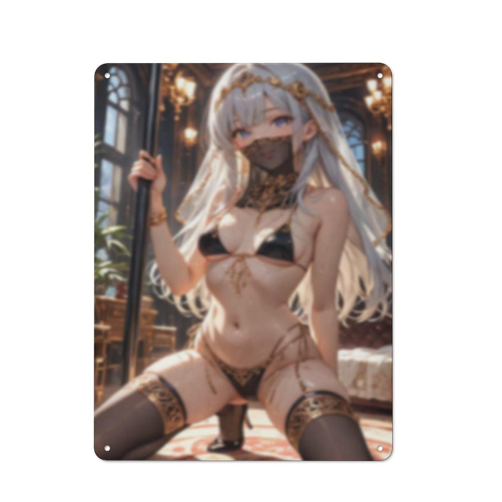 Sexy Hot Titties Boobs Lewd Hentai Anime Girl Poster Metal Tin Sign Decor - 8x12 inches Bar Pub Garage Man Cave Wall Art,AH181