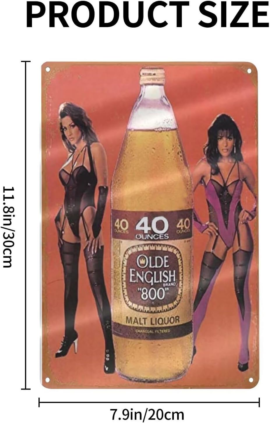 GCOCL Old English Malt Liquor Beer Vintage Tin Sign Logo 12x8 inches Advertising Eye-Catching Wall Decoration