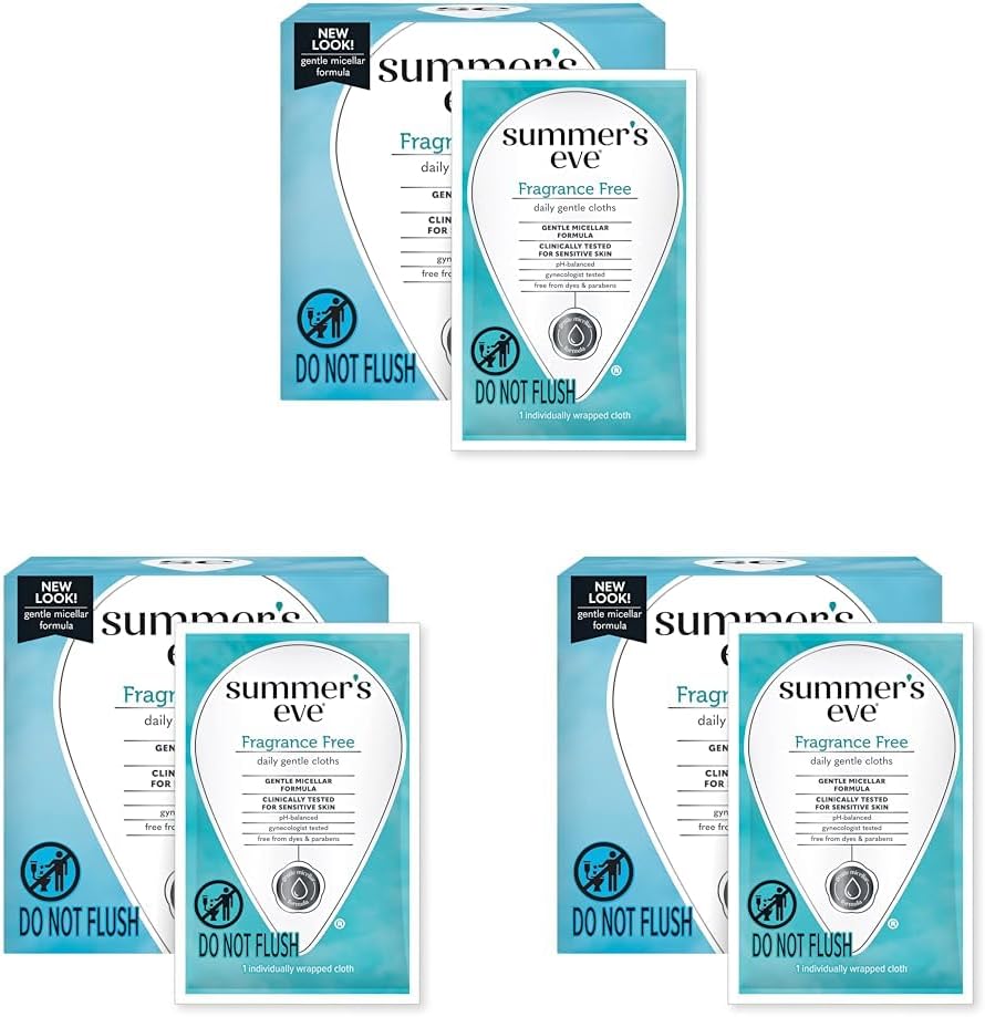 Summer's Eve Amber Nights Feminine Wipes, with Gentle pH-Balanced Formula Designed to Remove Odor, Individually Wrapped Wipes, 12 Count