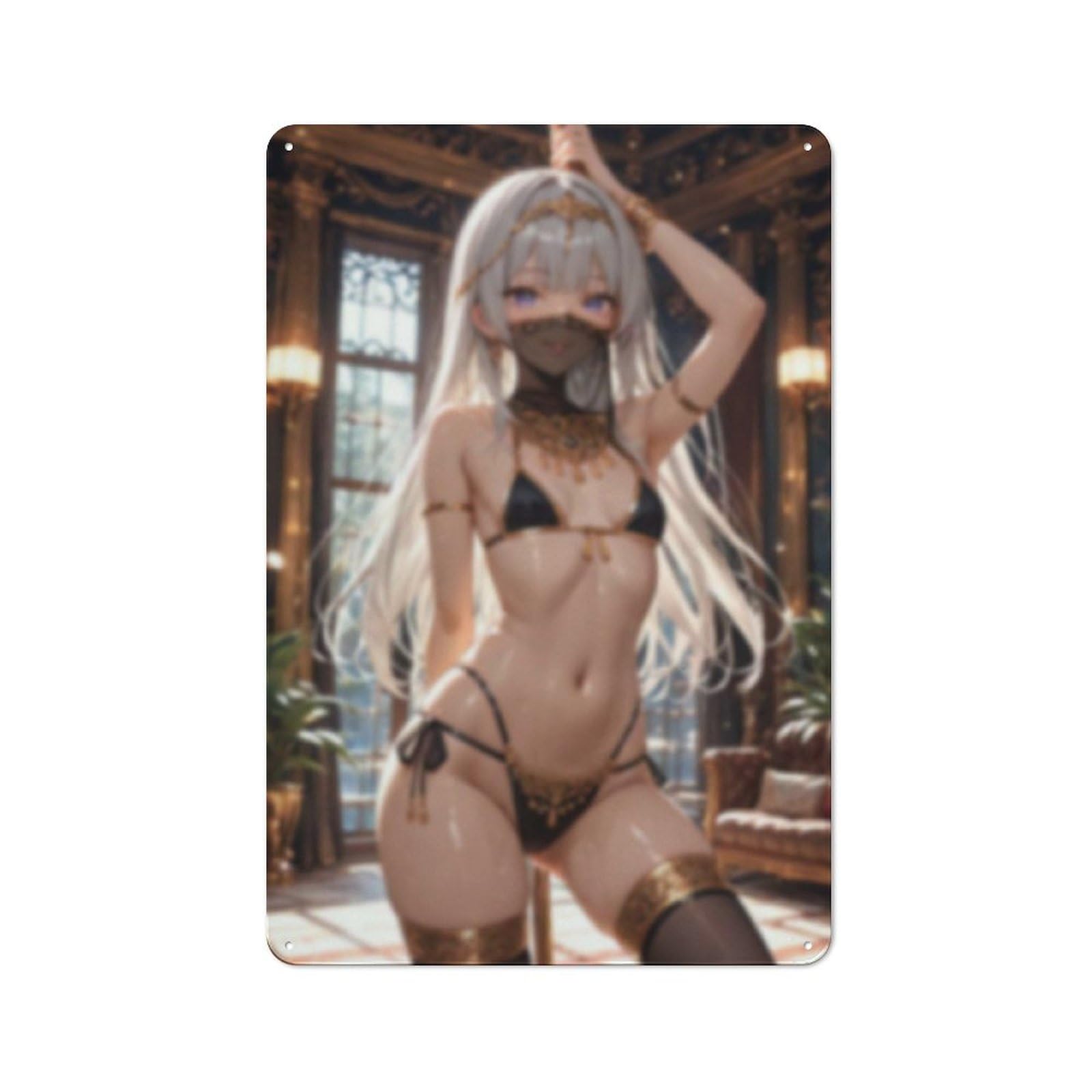 Sexy Hot Titties Boobs Lewd Hentai Anime Girl Poster Metal Tin Sign Decor - 8x12 inches Bar Pub Garage Man Cave Wall Art,AH181