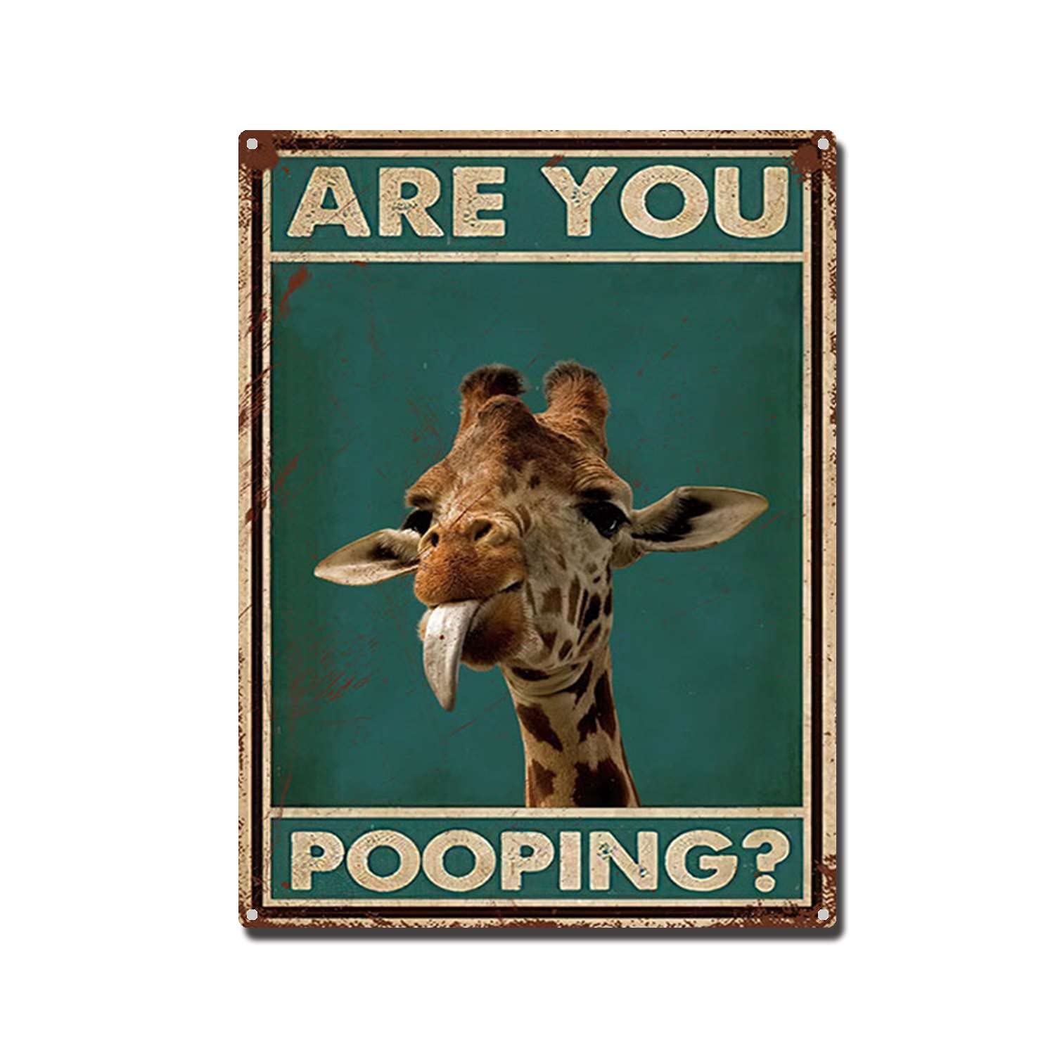 THUANCKY Metal Sign are You Pooping Cat Bathroom Funny Novelty Funny Metal Sign Wall Decor Man Cave Bar 8x12inch Tin Sign
