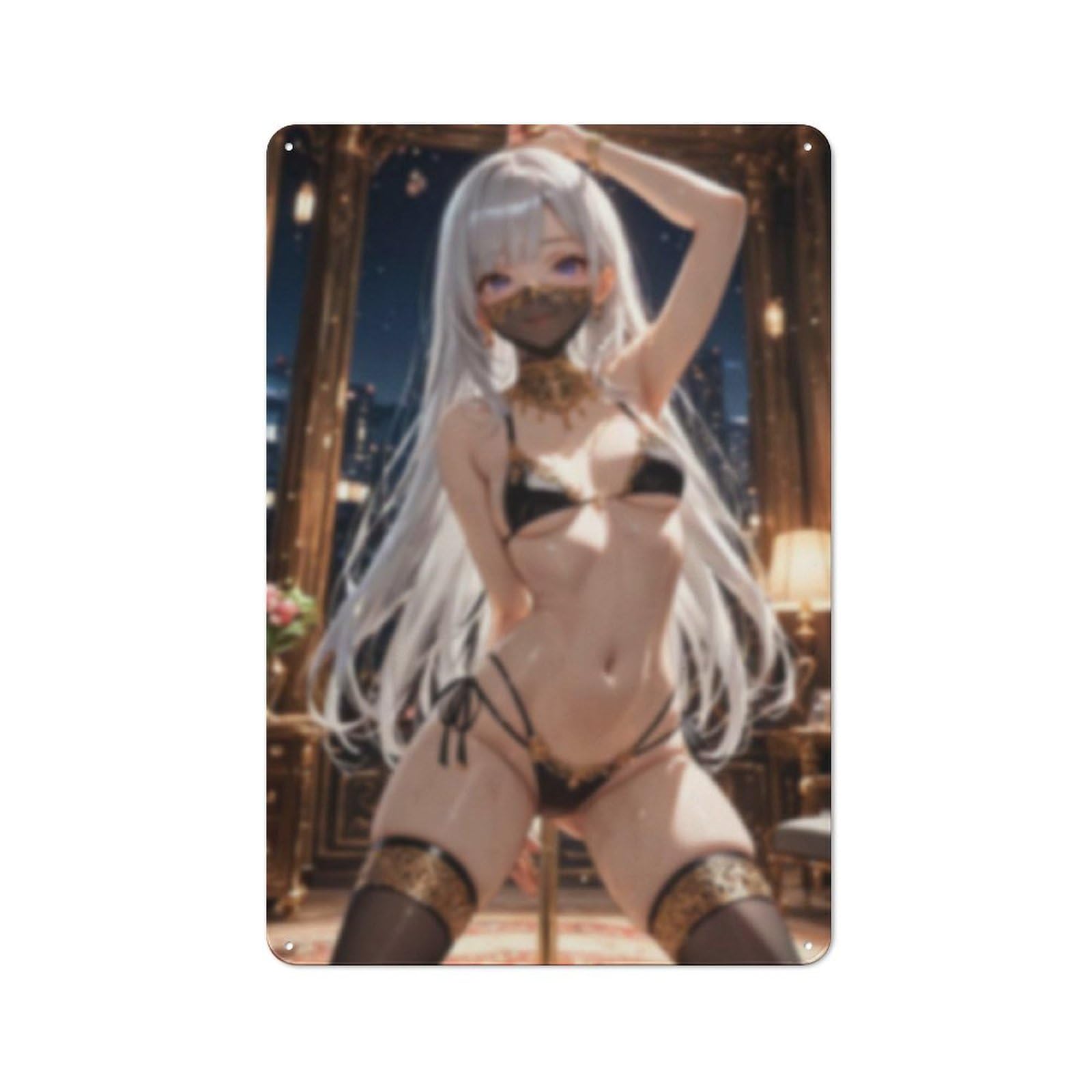 Sexy Hot Titties Boobs Lewd Hentai Anime Girl Poster Metal Tin Sign Decor - 8x12 inches Bar Pub Garage Man Cave Wall Art,AH181