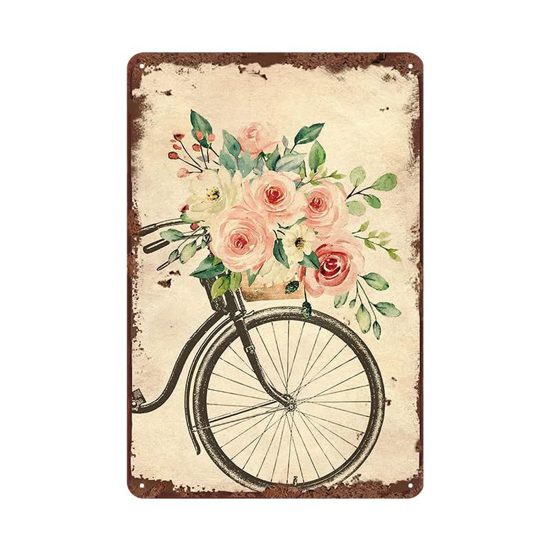 YOYI ART Lavender Decor Tin Sign - French Country Vintage Shabby Chic Signs for Room, Bathroom, Garden, Yard Wall Decor Art Accessories, Gifts for Women and Flower Lover, 8 x 12 inch