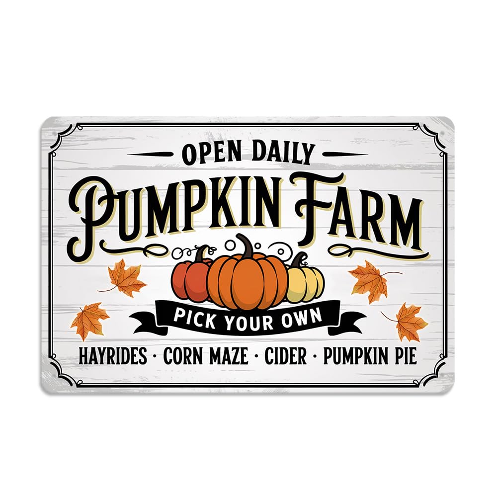 Rustic ''But I Love Fall Most of All'' Tin Sign, Autumn Inspirational Quotes Metal Sign - 8x12 Inch, Farmhouse Sign For Porch, Kitchen, Cafe Decor, Fall Accessories, Thanksgiving Day Decor