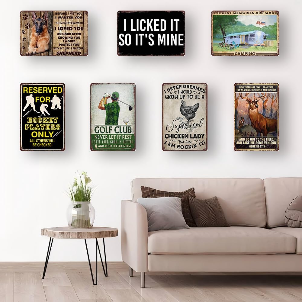 Motorcycle Parking Only Tin Sign Wall Decor - 12x8 Inch Tin Metal Retro Style Wall Art for Garage, Workshop, Bar, Biker Gift for Motorcycle Enthusiasts