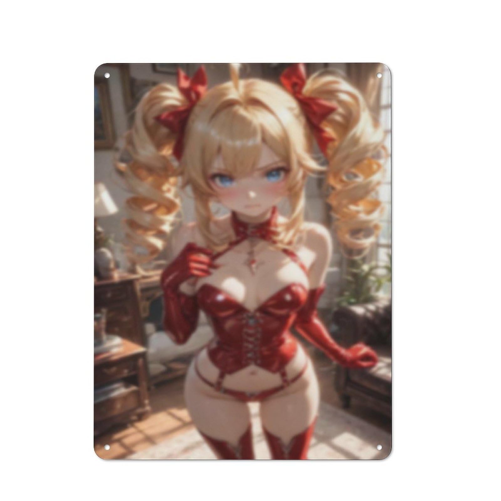 Sexy Hot Titties Boobs Lewd Hentai Anime Girl Poster Metal Tin Sign Decor - 8x12 inches Bar Pub Garage Man Cave Wall Art,AH181