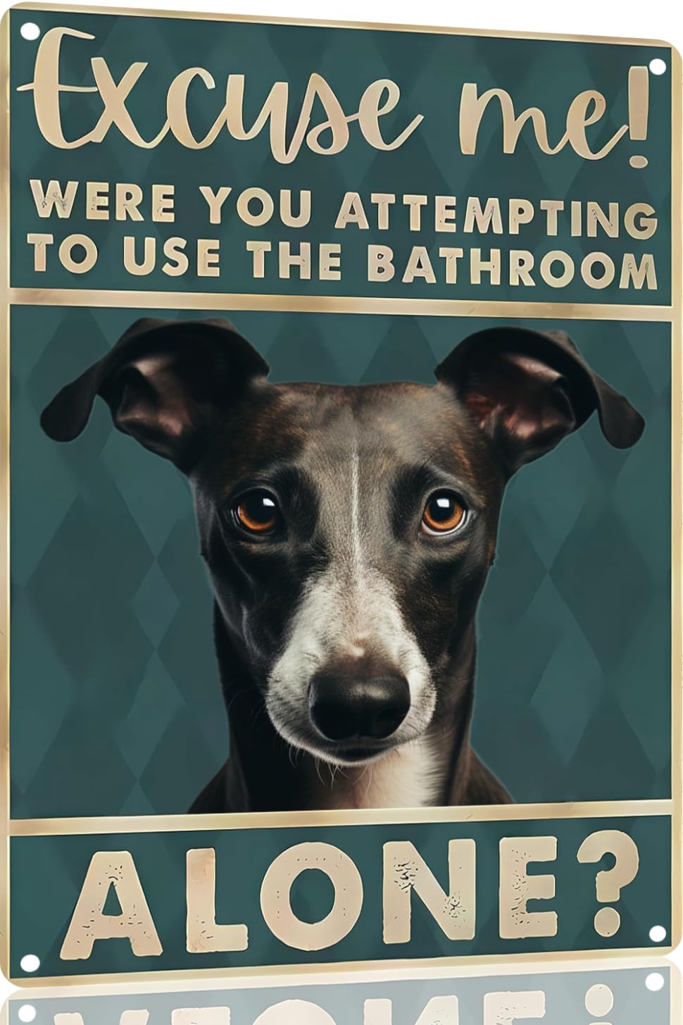 Boston Terrier Dog 12x8 inch excuse me were you attempting to use the bathroom alone - Dog Metal Poster Dog Lover Gift Art Funny Dogs Wall Art Decoration Retro Metal Tin Sign(1492)