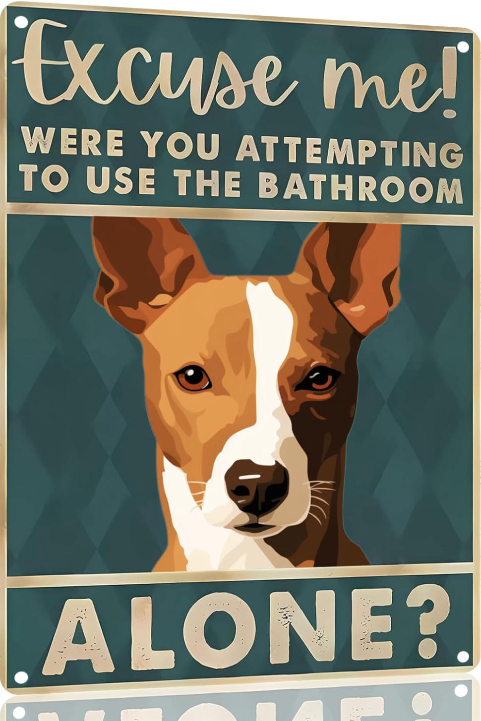 Boston Terrier Dog 12x8 inch excuse me were you attempting to use the bathroom alone - Dog Metal Poster Dog Lover Gift Art Funny Dogs Wall Art Decoration Retro Metal Tin Sign(1492)