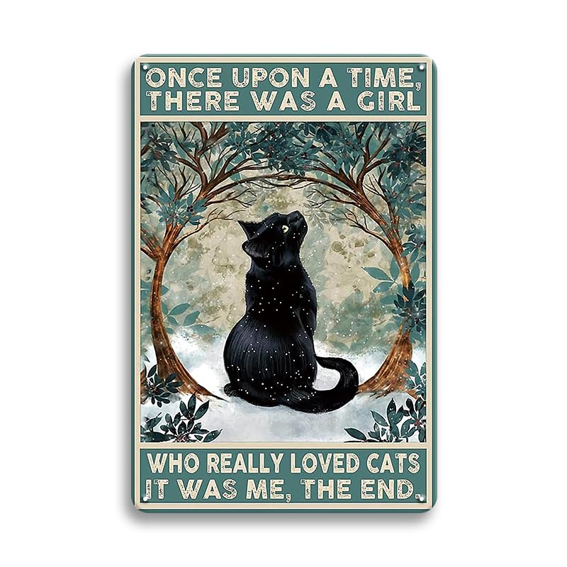 Funny Vintage Wall Decor Black Cat Metal Tin Sign,Don’t Tell Me What To Do, Black Cat Decor for Cat Lovers, Gift Cat Signs Stuff for Cat Lovers 8x12 Inches
