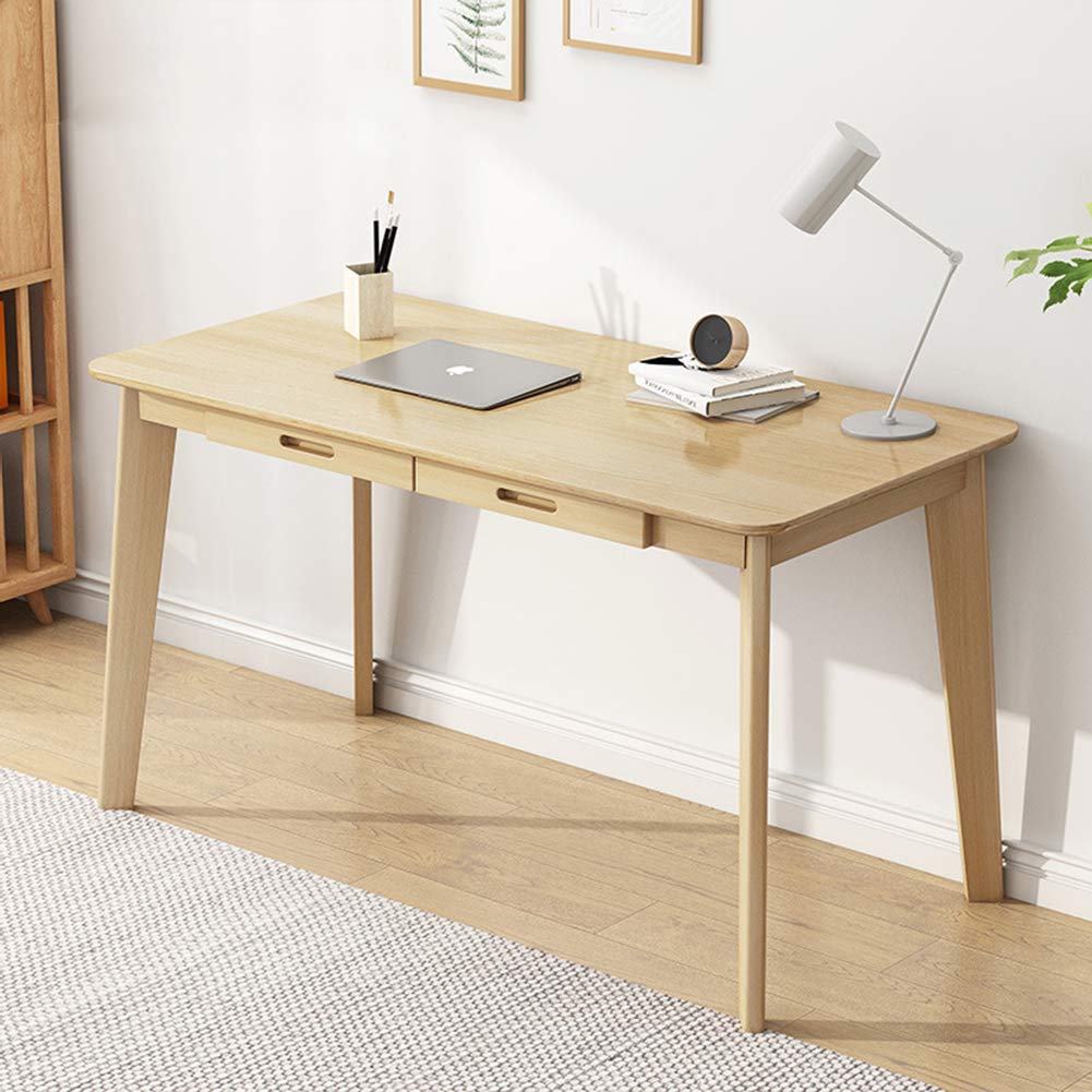 IOTXY Solid Wood Writing Desk - Home Office Workbench Desk with Drawer, 47.24" Width Laptop Computer Work Study Table