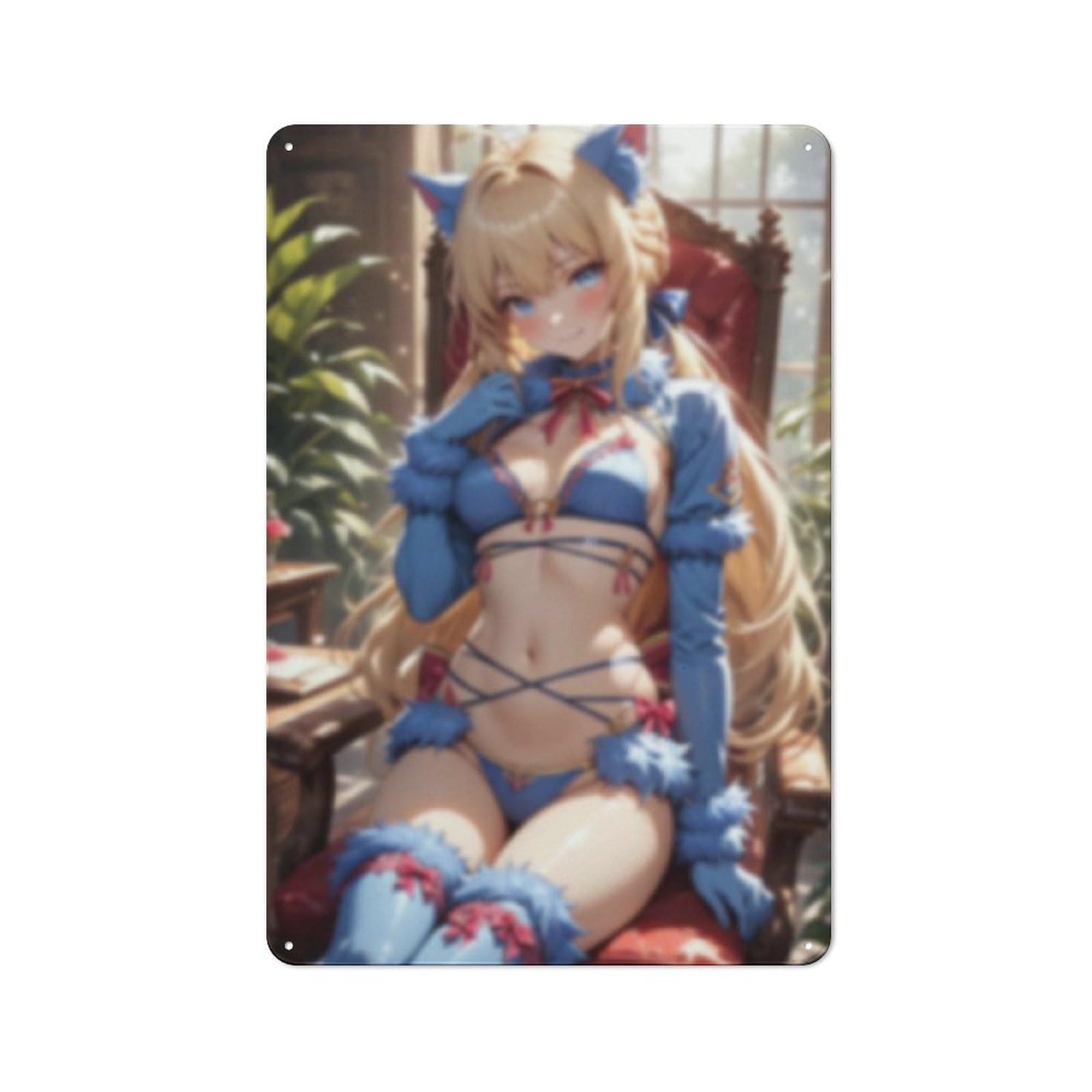 Sexy Hot Titties Boobs Lewd Hentai Anime Girl Poster Metal Tin Sign Decor - 8x12 inches Bar Pub Garage Man Cave Wall Art,AH181