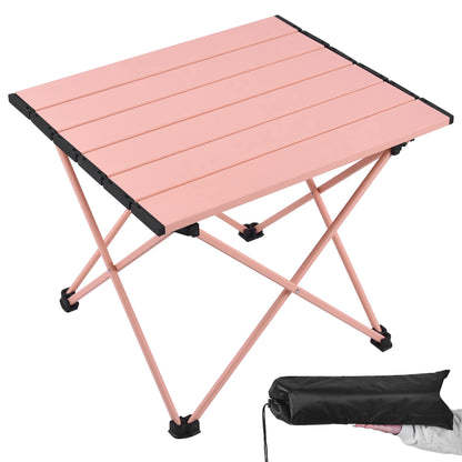 Grope Portable Camping Table with Aluminum Table Top, Folding Beach Table Easy to Carry, Prefect for Outdoor, Picnic, BBQ, Cooking, Festival, Beach, Home Use (Black-S)