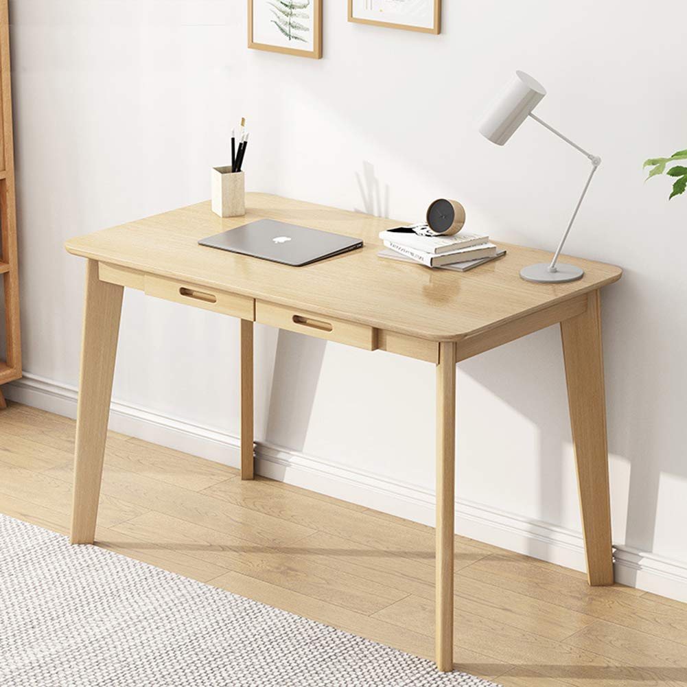 IOTXY Solid Wood Writing Desk - Home Office Workbench Desk with Drawer, 47.24" Width Laptop Computer Work Study Table