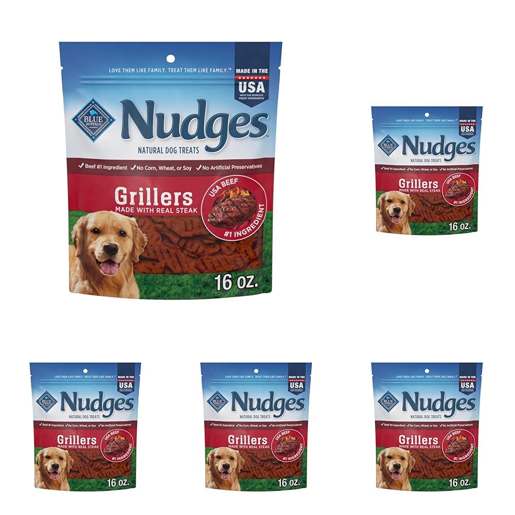 Blue Buffalo Nudges Chicken Homestyle Natural Dog Treats, Pot-Pie-Inspired Recipe, Healthy Reward or Training Treat, Made in the USA with Real Chicken, No Artificial Preservatives, 16 oz.