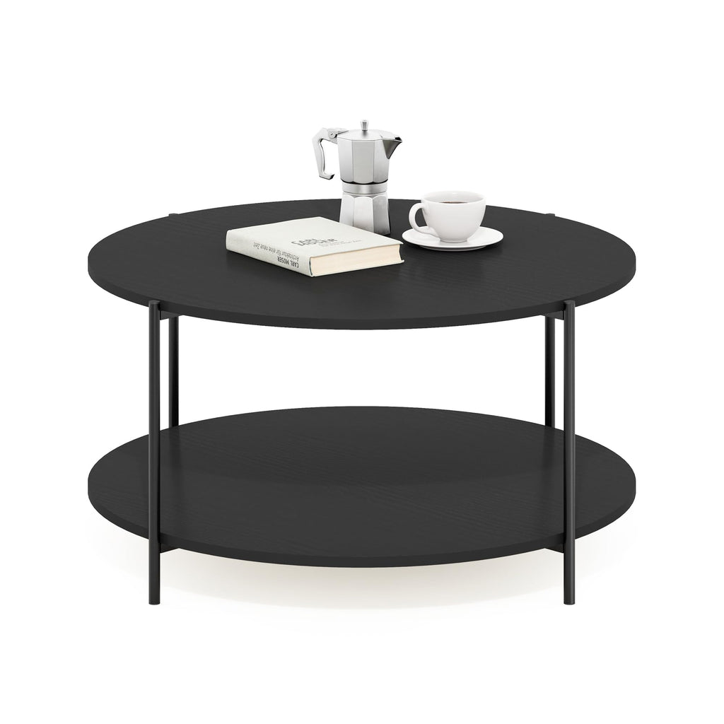 Furinno Simple Design Coffee Table, French Oak Grey/Black