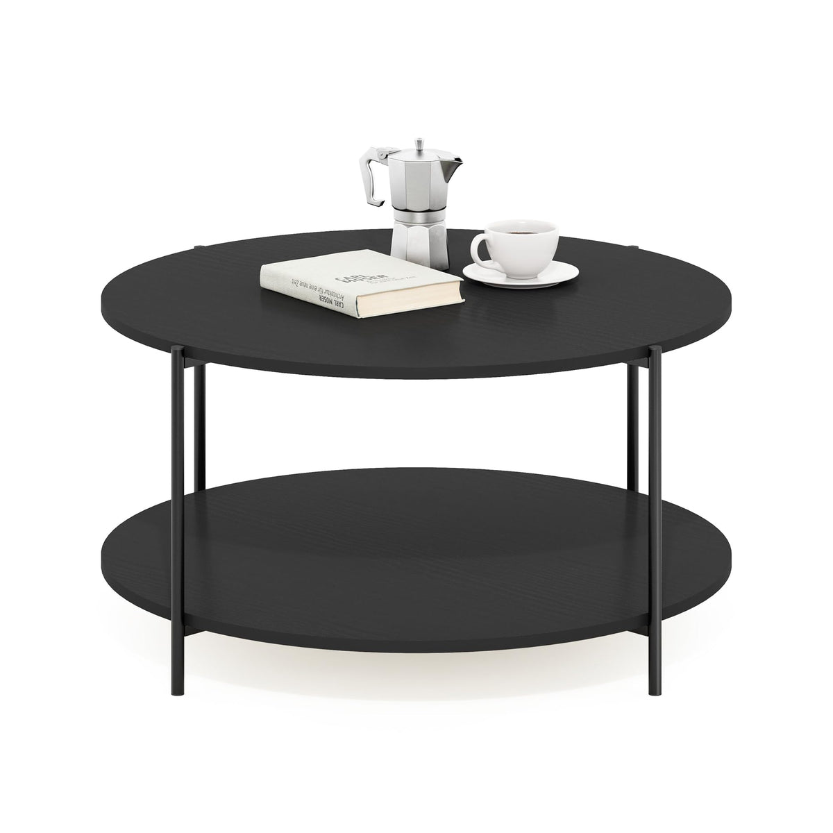 Furinno Simple Design Coffee Table, French Oak Grey/Black