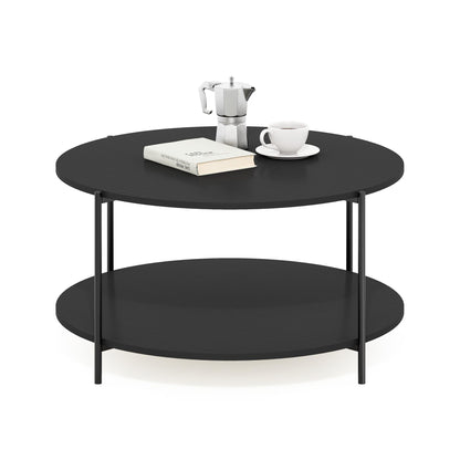 Furinno Simple Design Coffee Table, French Oak Grey/Black
