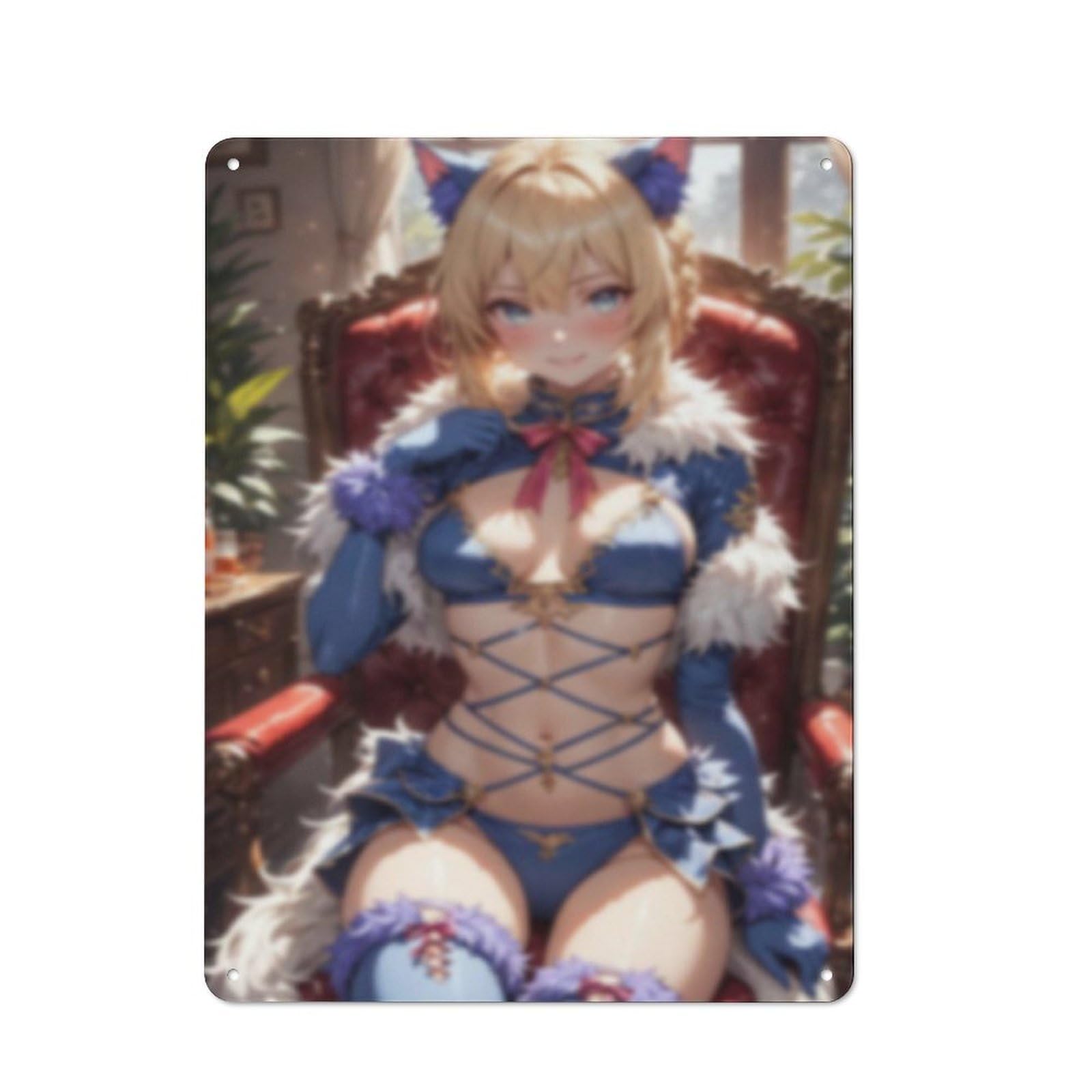 Sexy Hot Titties Boobs Lewd Hentai Anime Girl Poster Metal Tin Sign Decor - 8x12 inches Bar Pub Garage Man Cave Wall Art,AH181