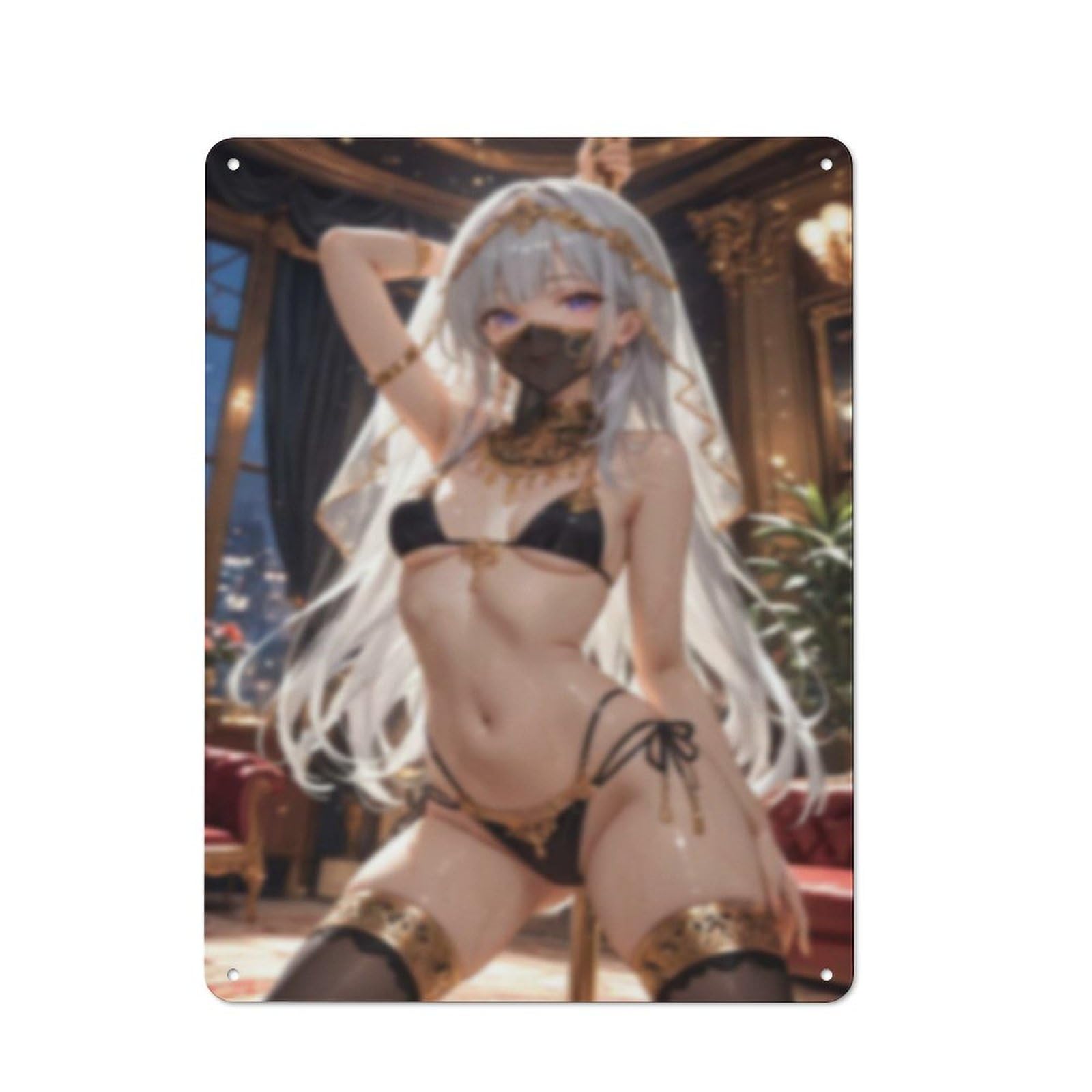 Sexy Hot Titties Boobs Lewd Hentai Anime Girl Poster Metal Tin Sign Decor - 8x12 inches Bar Pub Garage Man Cave Wall Art,AH181