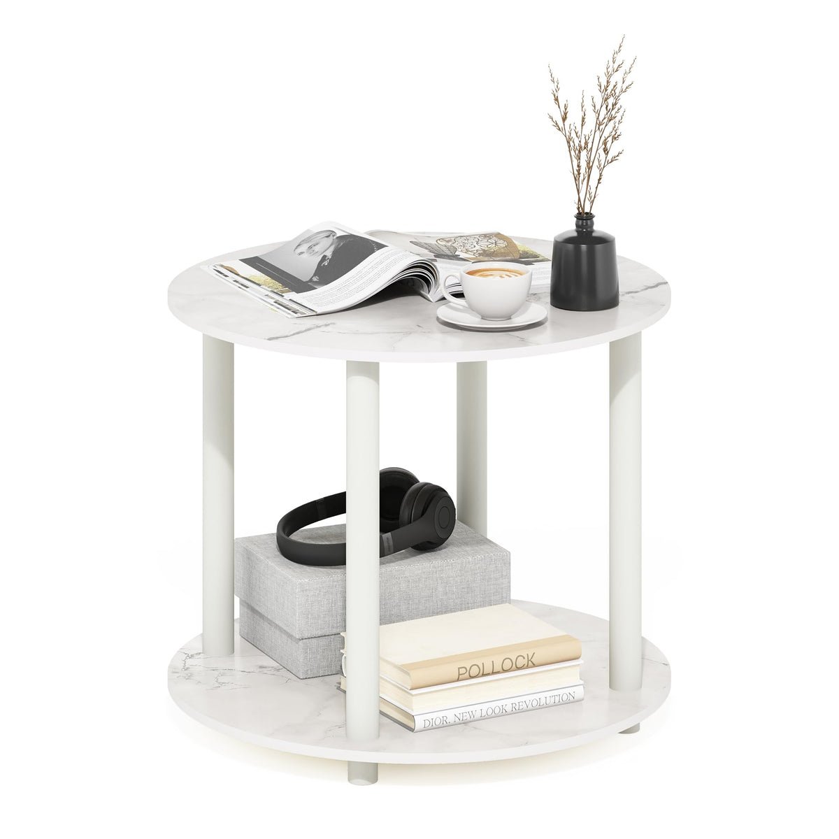 Furinno Simple Design Coffee Table, French Oak Grey/Black