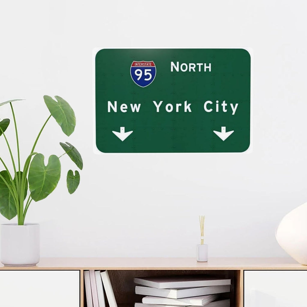 Tin Sign 8x12 inches American Yesteryear I-95 Interstate NYC New York City ny Metal Highway Freeway Sign 12"x8"