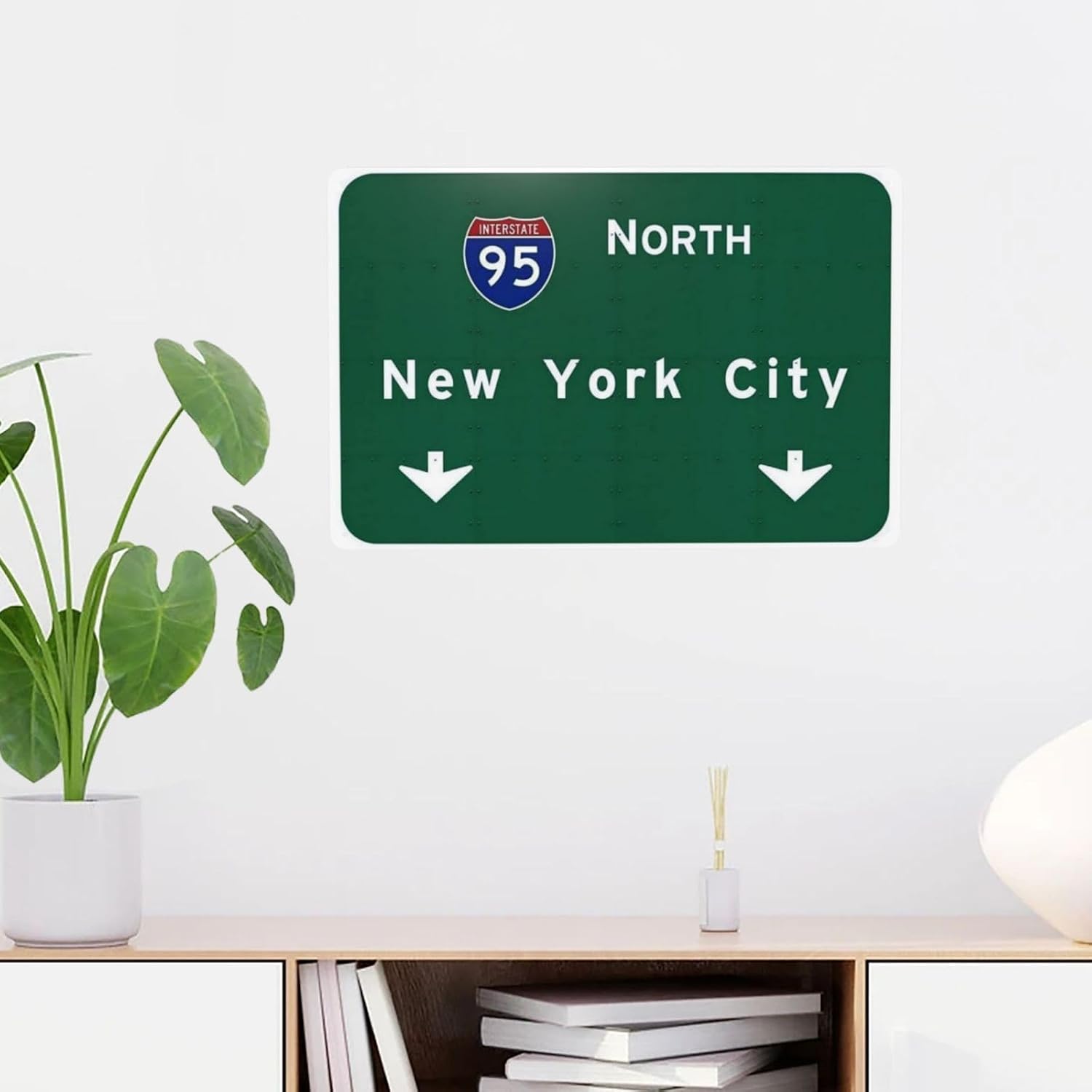 Tin Sign 8x12 inches American Yesteryear I-95 Interstate NYC New York City ny Metal Highway Freeway Sign 12"x8"