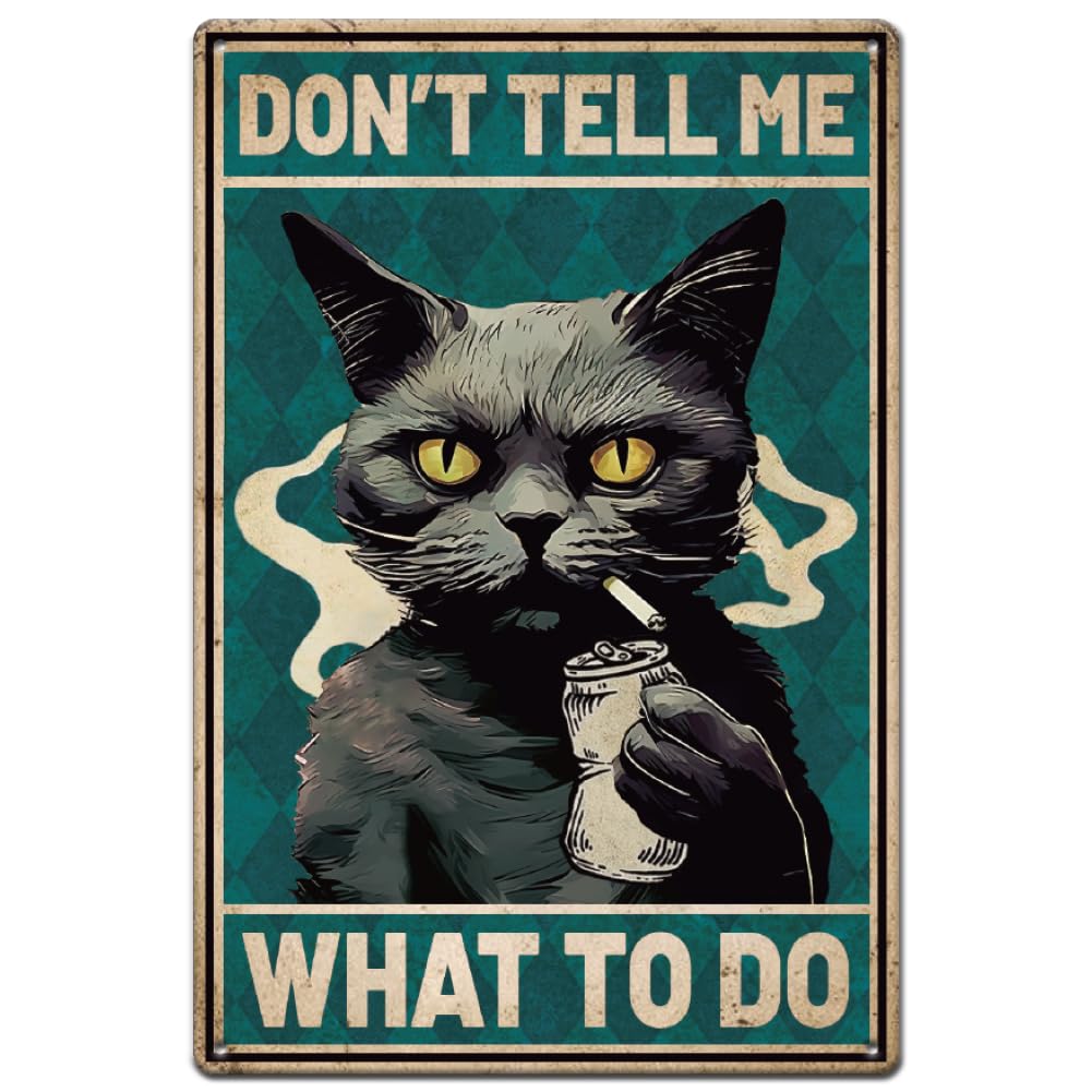 SUPERDANT Cat Toilet Metal Tin Sign Flush the Toilet Metal Signs Wash Your Hand Bathroom Plaque Iron Wall Art Poster Old Fashion Aluminum Sign for Home Bathroom Toilet Decor