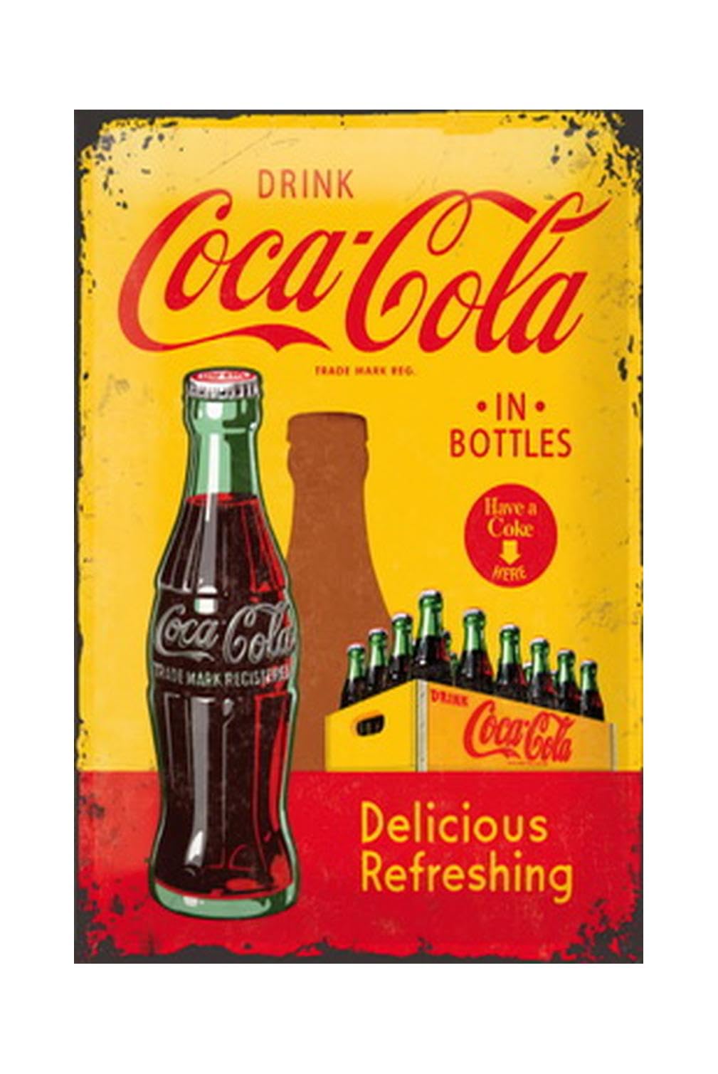 Coke Tin Sign Metal Poster Vintage Wall Decor, Coca Cola Hot Girl, for Pub Restaurants Cafe Club Plaque Man Cave Wall 8x12 Inch