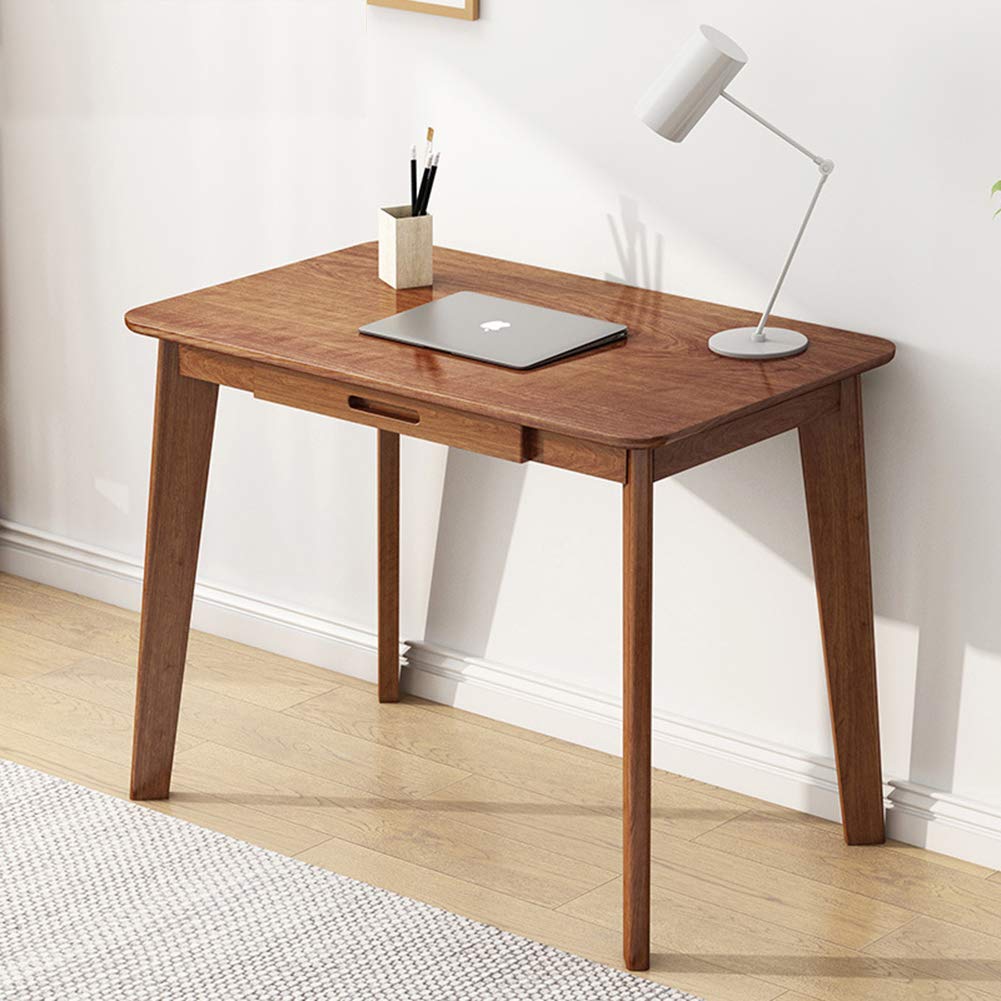 IOTXY Solid Wood Writing Desk - Home Office Workbench Desk with Drawer, 47.24" Width Laptop Computer Work Study Table