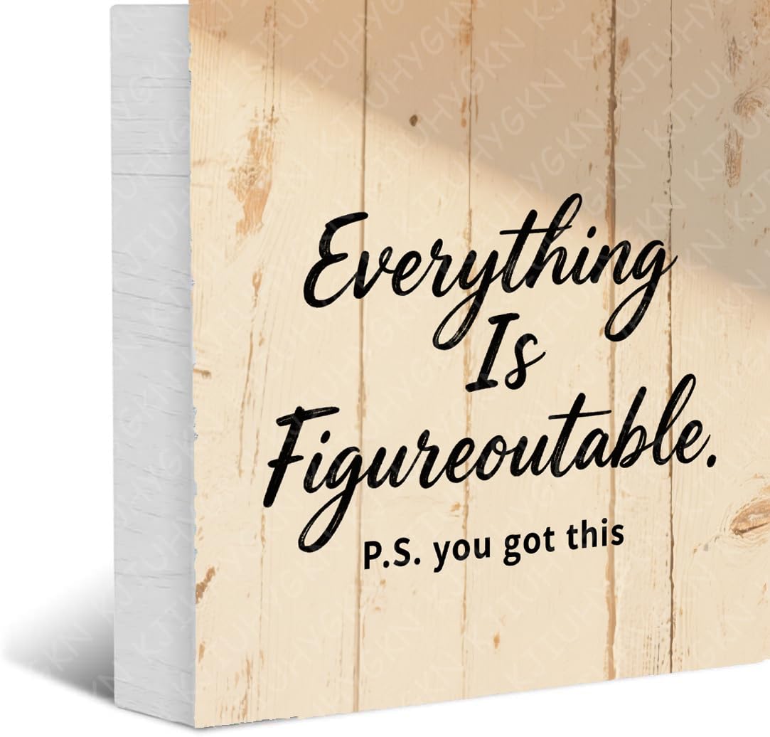 Everything Is Figureoutable Metal Wall Art - Inspirational Quote Tin Sign For Home & Office Decor - Vintage Motivational Poster - Rustic Metal Sign Gift 8X12Inch