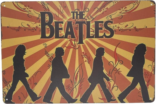 Tin Metal Wall Sign | The Beatles 8 x 12 in. | Art Poster Plaque for Decoration at Home Bar Room Garage Man Cave | Music Pop Rock (Set of 1)