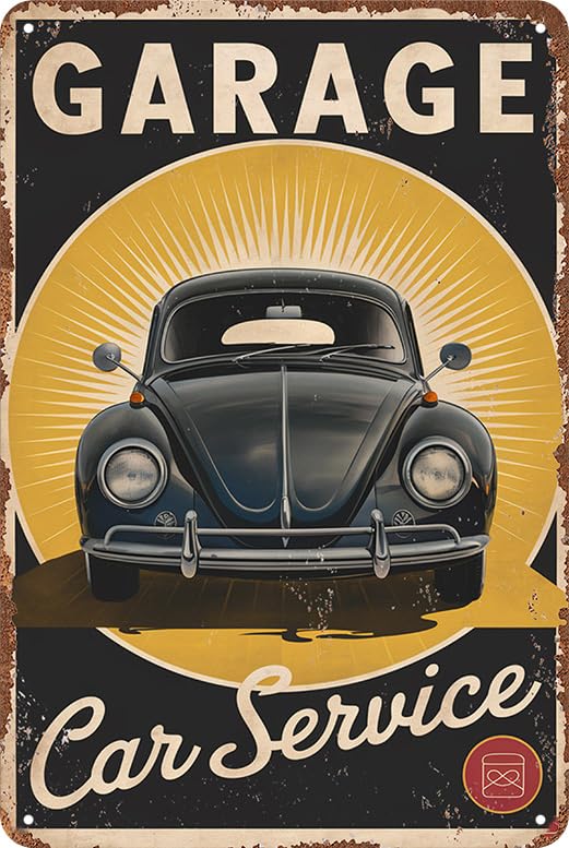 Vintage Racing Metal Sign, Retro Garage Tin Sign, Car Lover Gift,Wall Decor for Bar, Cafes Pubs,Outdoor Patio Man Cave,Cars Room, 8x12 Inches (Garage-04)