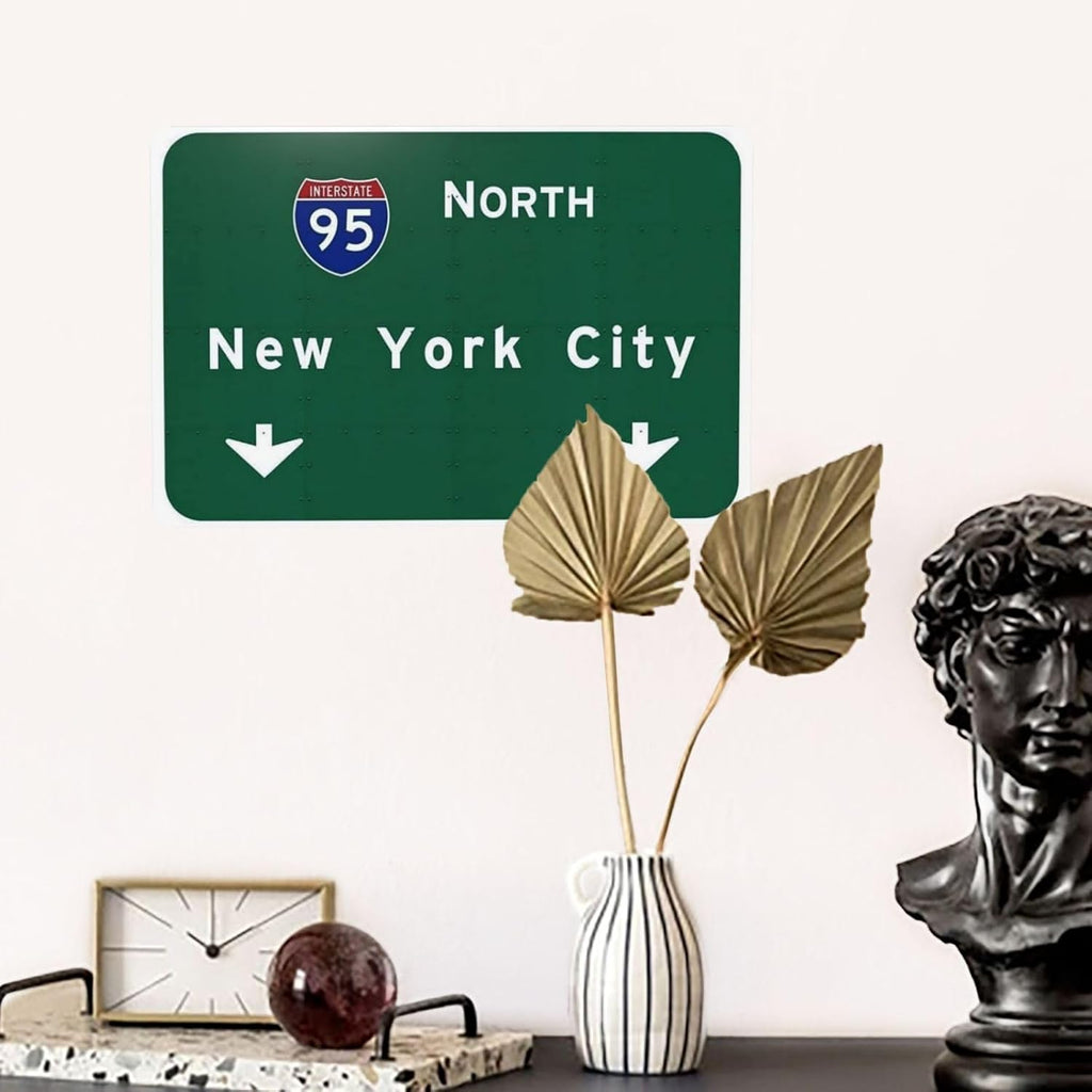 Tin Sign 8x12 inches American Yesteryear I-95 Interstate NYC New York City ny Metal Highway Freeway Sign 12"x8"